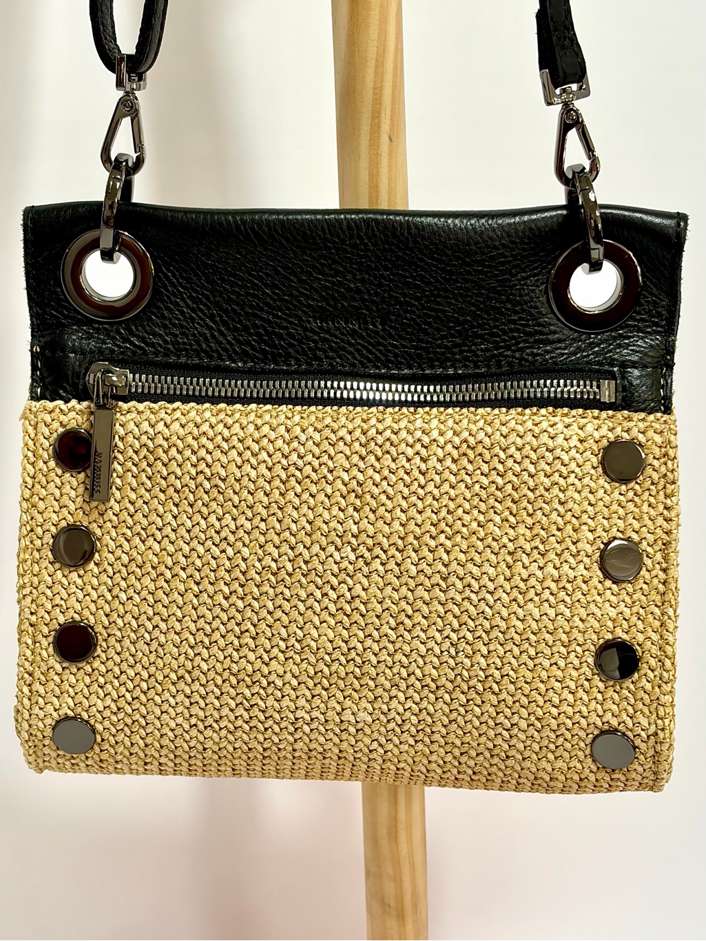 Hammitt Tony Small Crossbody Bag In Chaparral Raffia With Gunmetal Hardware — image 3 of 8